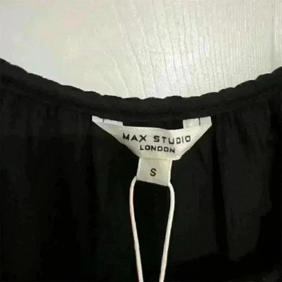 Max Studio Women's Black Bubble Short Sleeve Textured Blouse Size S - Picture 4 of 9